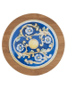 Villa d´Este 3-delige onderzetterset "Sicilia" lichtbruin/blauw - Ø 16 cm