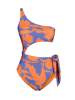 trendyol Badeanzug in Blau/ Orange