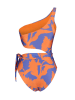 trendyol Badeanzug in Blau/ Orange