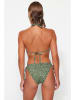 trendyol Bikini in Grün/ Weiß