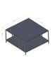 HanahHome Couchtisch "Uranus" in Schwarz - (B)80 x (H)40 x (T)80 cm