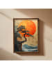 HanahHome Druk artystyczny w kolorze brązowym ze wzorem w ramce - 35 x 47 cm