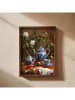 HanahHome Druk artystyczny w kolorze brązowym ze wzorem w ramce - 50 x 70 cm