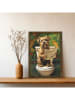 HanahHome Druk artystyczny w kolorze brązowym ze wzorem w ramce - 35 x 47 cm