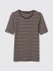 GAP Shirt in Dunkelbraun/ Weiß