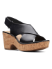 Clarks Skórzane sandały "Maritsa" w kolorze czarnym na obcasie