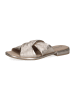 Caprice Skórzane klapki w kolorze srebrnym