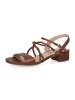 Caprice Skórzane sandały w kolorze jasnobrązowym