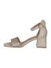 Caprice Skórzane sandały w kolorze kremowym