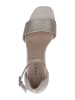 Caprice Skórzane sandały w kolorze kremowym