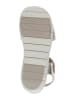 Caprice Skórzane sandały w kolorze srebrnym