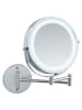 Wenko Ledcosmeticaspiegel "Power-Loc" zilverkleurig - Ø 17,5 cm