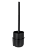 Wenko WC-Garnitur "Turbo-Loc Caprino" in Schwarz - (B)9,5 x (H)35 x (T)10 cm