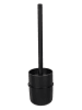 Wenko WC-Garnitur "Turbo-Loc Caprino" in Schwarz - (B)9,5 x (H)35 x (T)10 cm