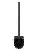 Wenko WC-Garnitur "Turbo-Loc Caprino" in Schwarz - (B)9,5 x (H)35 x (T)10 cm