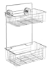 Wenko Duschregal "Vacuum-Loc Bari" in Silber - (B)26 x (H)38 x (T)17 cm