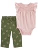 carter's 2-delige outfit lichtroze/kaki