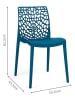 Inkazen 4er-Set: Gartenstühle in Blau - (B)45,5 x (H)81,5 x (T)52,5 cm