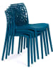 Inkazen 4er-Set: Gartenstühle in Blau - (B)45,5 x (H)81,5 x (T)52,5 cm