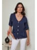 Le Monde du Lin Linnen blouse donkerblauw
