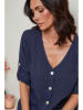 Le Monde du Lin Linnen blouse donkerblauw