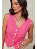 Le Monde du Lin Leinen-Weste in Pink