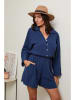 Le Monde du Lin Leinen-Jumpsuit in Dunkelblau