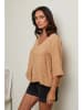 Le Monde du Lin Linnen blouse lichtbruin