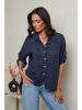 Le Monde du Lin Linnen blouse donkerblauw