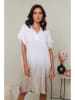 Le Monde du Lin Leinen-Kleid in Weiß/ Beige