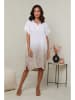 Le Monde du Lin Leinen-Kleid in Weiß/ Beige