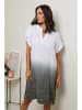 Le Monde du Lin Leinen-Kleid in Weiß/ Khaki