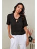 Le Monde du Lin Linnen blouse zwart