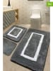 Elizabed 3er-Set: Badvorleger "Quadrato Frame" in Grau