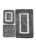 Elizabed 3er-Set: Badvorleger "Quadrato Frame" in Grau