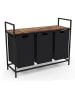 IDOMYA Essentials Wäschekorb "Elize" in Schwarz/ Braun - (B)93 x (H)72 x (T)33 cm