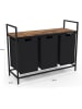 IDOMYA Essentials Wäschekorb "Elize" in Schwarz/ Braun - (B)93 x (H)72 x (T)33 cm