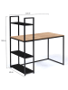 IDOMYA Essentials Schreibtisch "Manhattan" in Schwarz/ Hellbraun - (B)113 x (H)120 x (T)60 cm