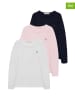Polo Club 3er-Set: Longsleeves in Dunkelblau/ Weiß/ Rosa