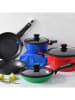 Benetton 2-delige set: braadpan met deksel zwart/groen - Ø 24 cm