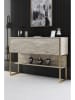 Scandinavia Concept Kommode "Luxe" in Grau/ Gold - (B)130 x (H)80 x (T)30 cm