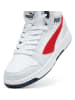 Puma Sneakers "Rebound V6 Mid Jr" in Weiß/ Rot/ Dunkelblau