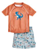 Playshoes 2tlg. Badeoutfit "Dino" in Orange/ Blau