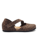 Comfortfusse Leder-Ballerinas in Braun