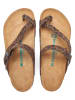 Comfortfusse Leren teenslippers lichtbruin