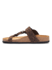 Comfortfusse Leren teenslippers lichtbruin