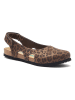 Comfortfusse Leder-Ballerinas in Hellbraun