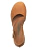 Comfortfusse Leder-Ballerinas in Hellbraun