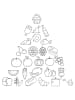 Securit 3-delige set: raamsjablonen "Food Chart" en krijtstiften - (B)42 x (H)59,4 cm