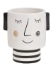 G. Wurm Bloempot "Woman" wit/zwart - (B)14 x (H)15 x (D)11 cm